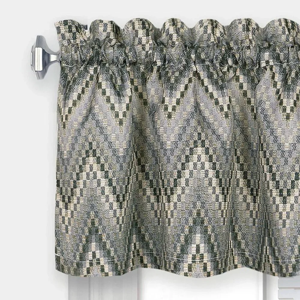Woven Trends Geometric Chevron Light Filtering, Modern Living Room Half Rod